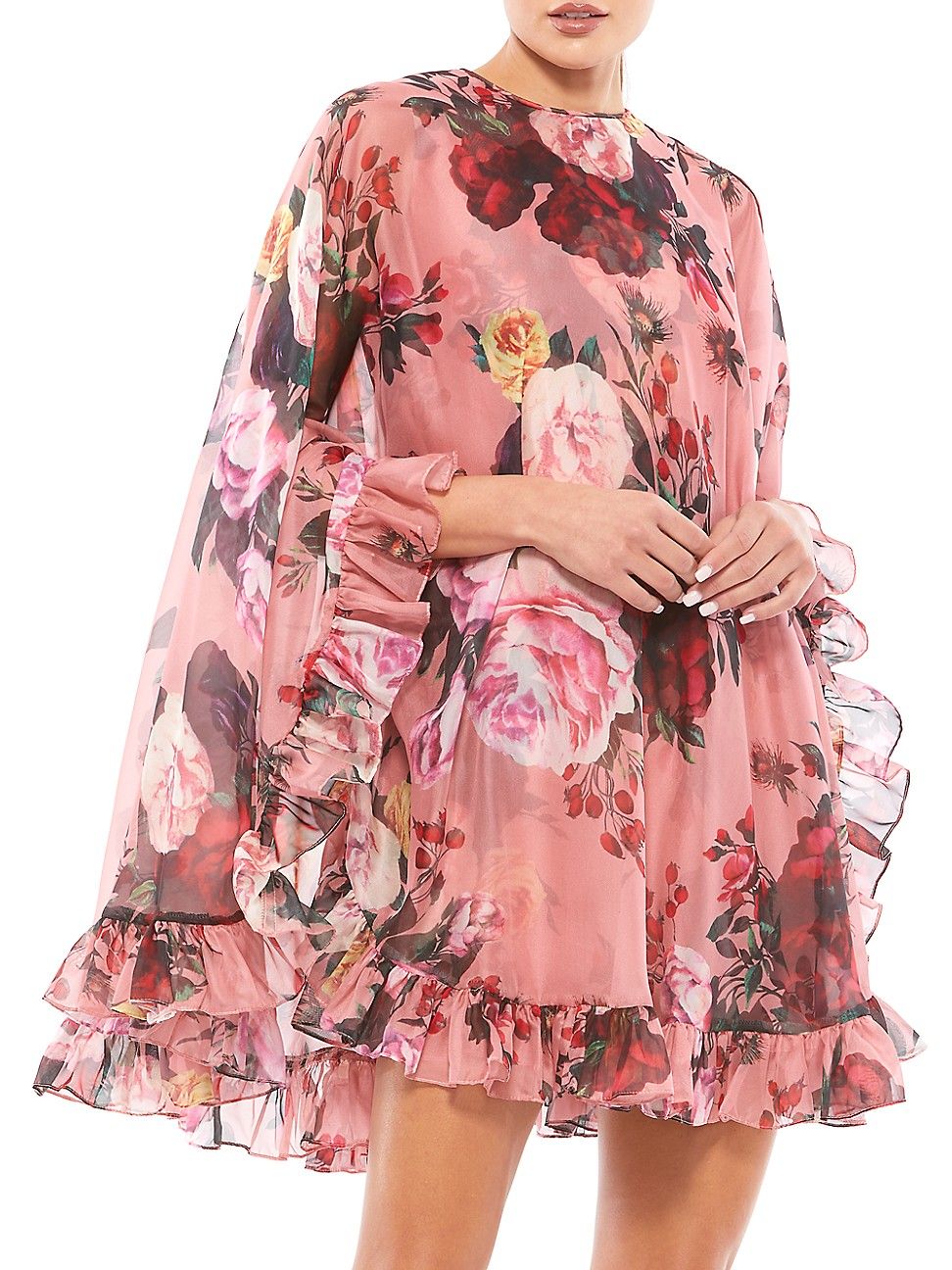 Ieena Floral Ruffle-Embellished Minidress | Saks Fifth Avenue