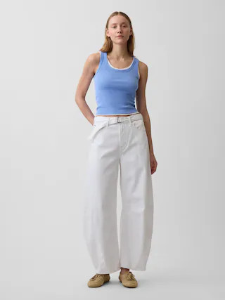 High Rise UltraSoft Belted Horseshoe Jeans | Gap (CA)