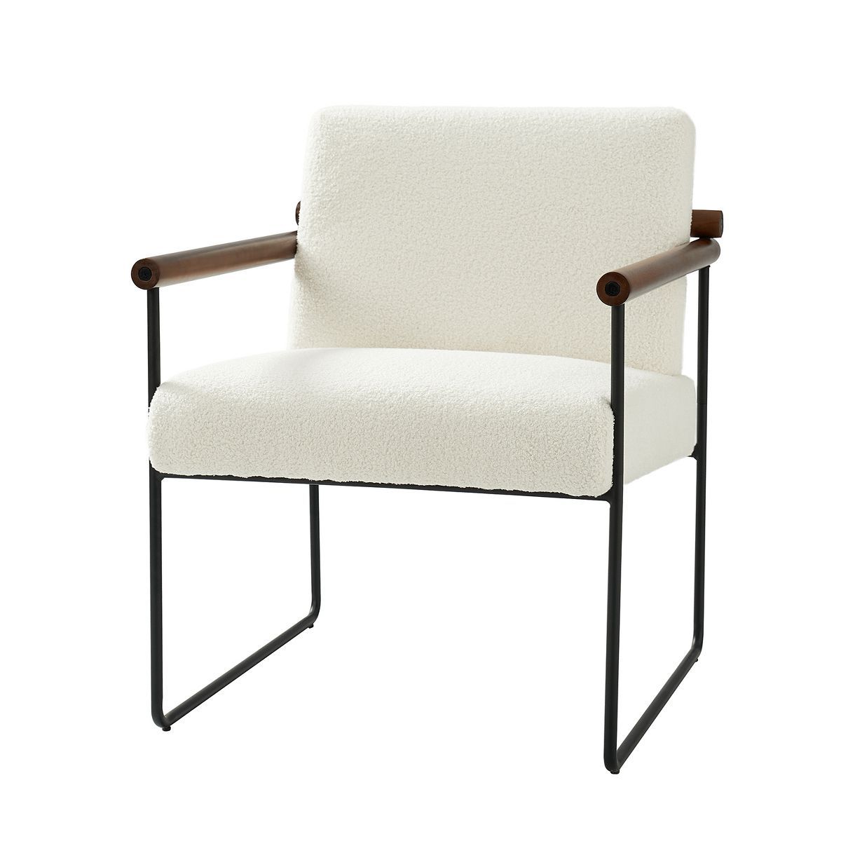 Elisa Modern Leather Accent Armchair with Metal Base and Special Arms | ARTFUL LIVING DESIGN | Target
