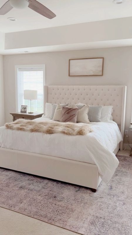 Master bedroom sources - I get tons of questions about my bedroom furniture. I wanted a ivory tufted bed and this one was a great deal! My gray nightstands are from RH but I linked a few similar ones. 

owners bedroom, primary bedroom, king bed, upholstered bed, white bedding, Lololi rug, Lololi Loren collection, gold leaner mirror, gold full length mirror, throw pillows for bed, tufted bed, bedroom ideas, clear lamps, gold lamps, brass lamps, high end lamps, faux fur throw blankets, high back bed, ivory linen bed, grey nightstands, gray nightstands, Upholstered bed, linen bad, wooden frame, fabric frame, fabric bed, master bedroom frame, guest bedroom, bed frame, linen headboard, headboard, fabric headboard

#LTKFind #LTKhome #LTKU