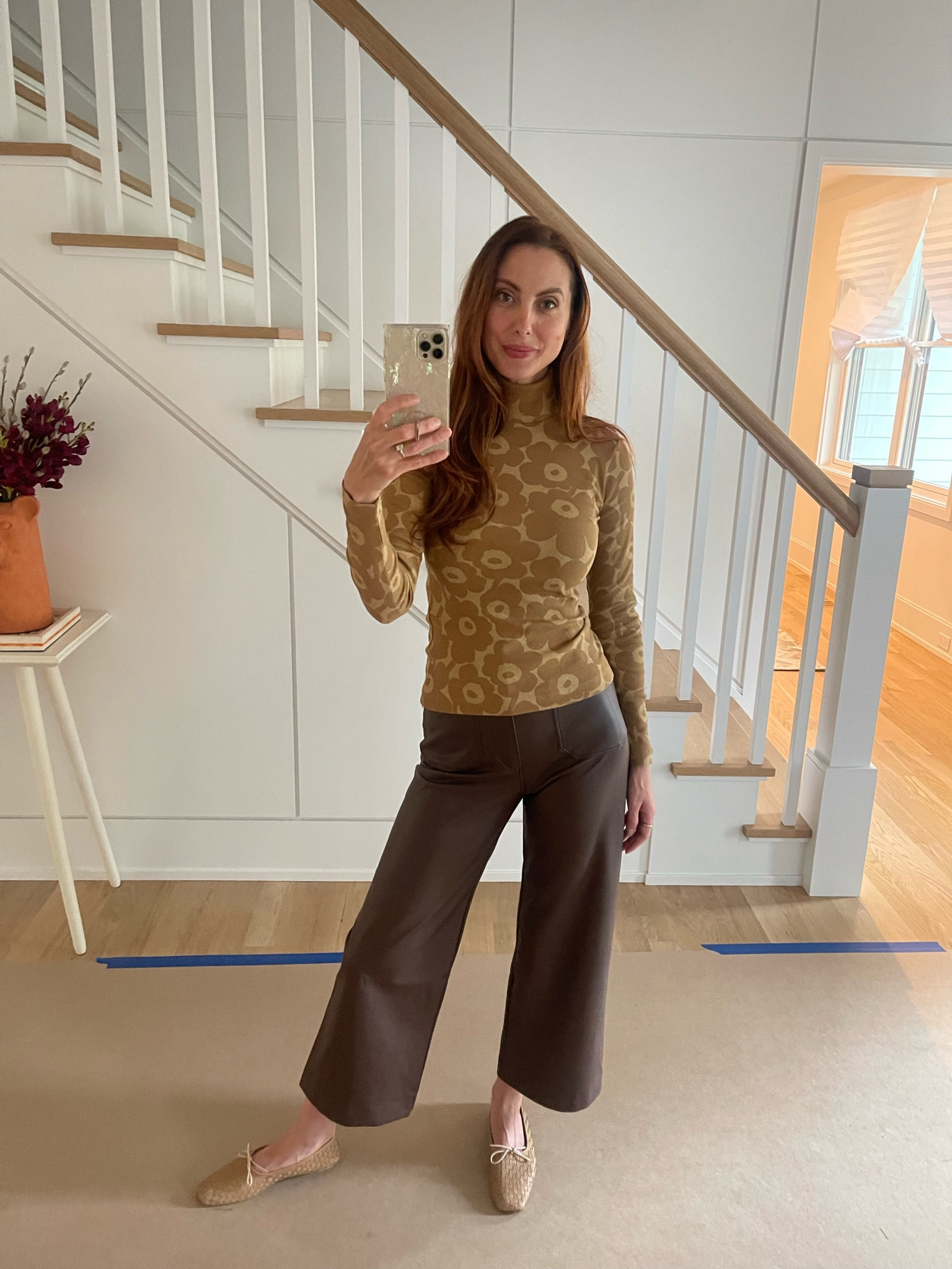 Fall is on my mind and I’m buying new pieces for my wardrobe. Loving these cropped leather pants and this tan floral pattern shirt. #fallstyle #leather

#LTKstyletip #LTKshoecrush #LTKworkwear