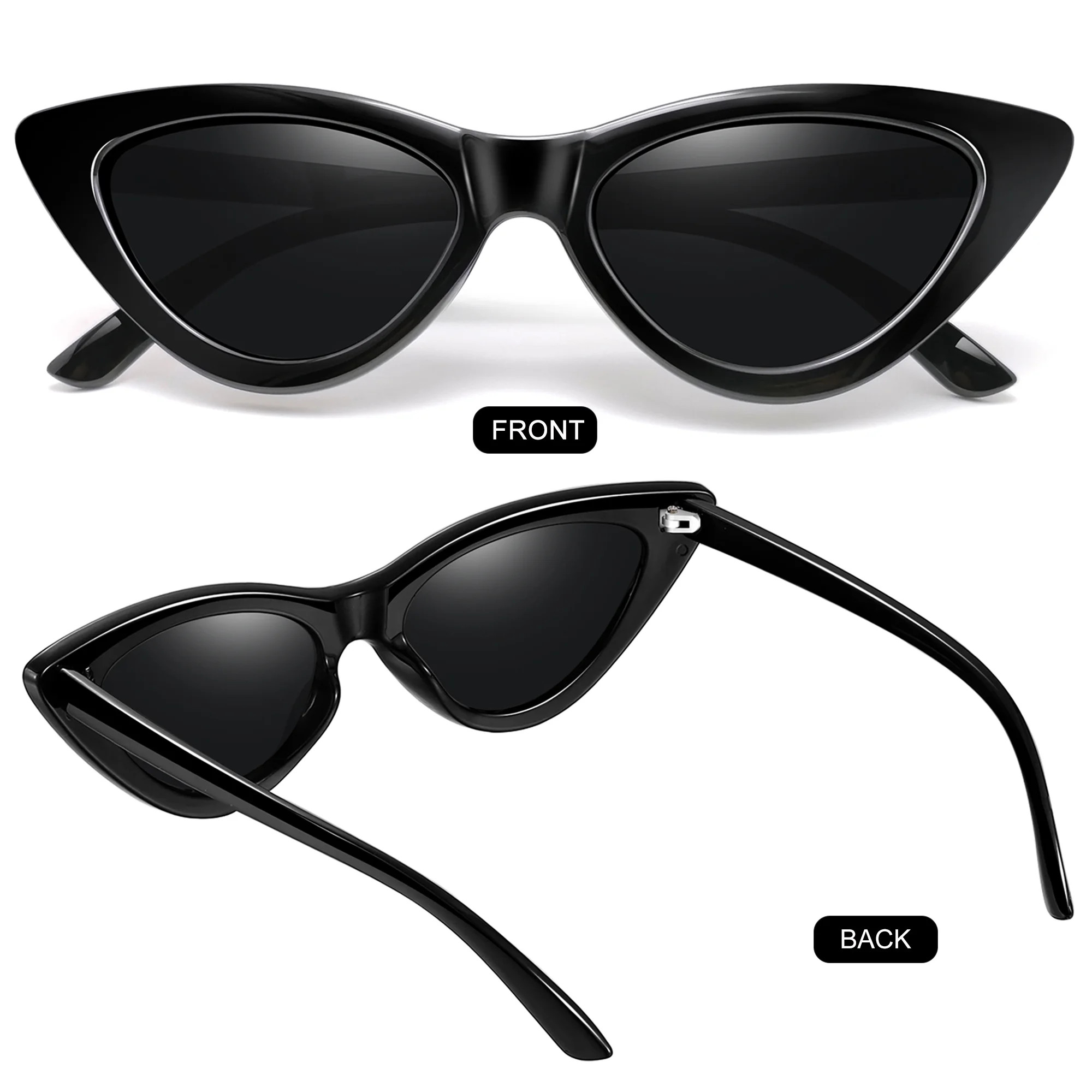 KANASTAL Polarized Cat Eye Sunglasses for Women, Trendy Retro Narrow Pointy Cateye Womens Sun Gla... | Walmart (US)