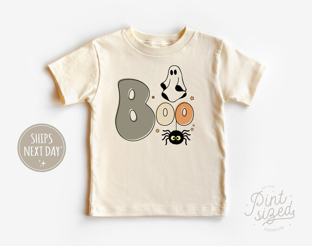 Boo Toddler Shirt Cute Halloween Kids Tee Ghost Natural - Etsy | Etsy (US)