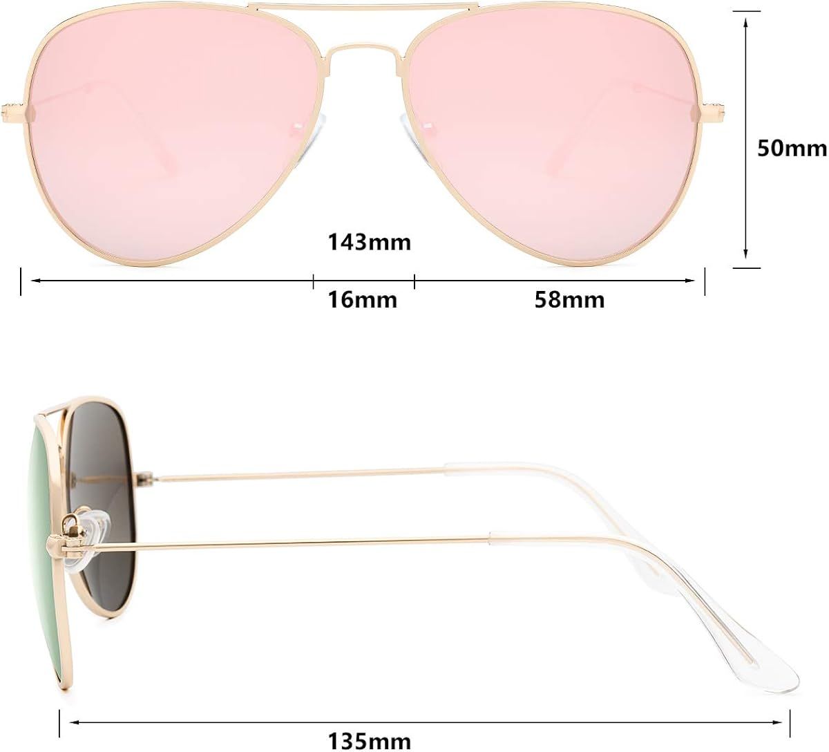 Livhò Sunglasses for Men Women Aviator Polarized Metal Mirror UV 400 Lens Protection | Amazon (US)