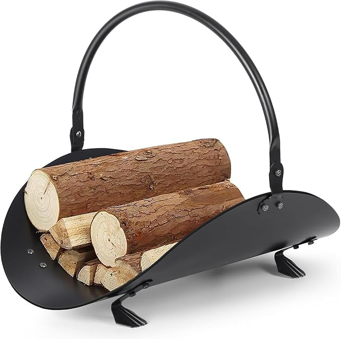 AMAGABELI GARDEN & HOME Fireplace Log Holder Indoor Firewood Carrier Metal Wood Rack Holder Tools... | Amazon (US)