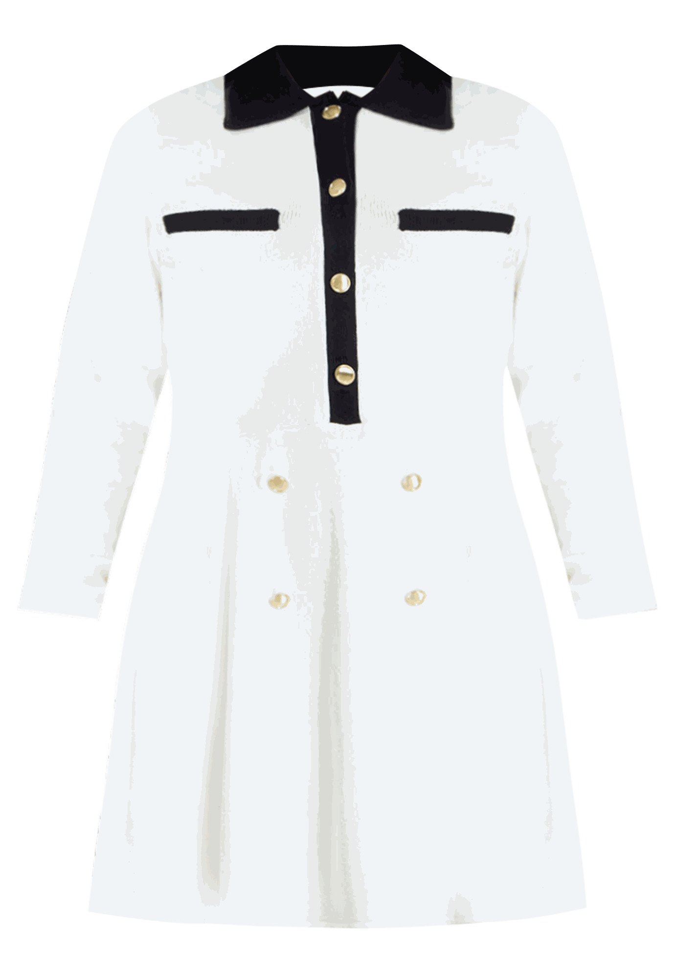 Collared Sweater Dress With Buttons | Eloquii