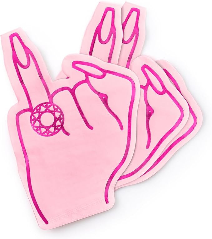xo, Fetti Bachelorette Party Ring Finger Napkins - 25 count | Rose Gold + Pink 3-ply Cocktail Nap... | Amazon (US)