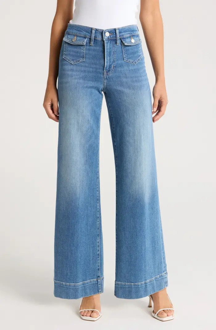 FRAME Le Slim Palazzo Patch Pocket Wide Leg Jeans | Nordstrom | Nordstrom