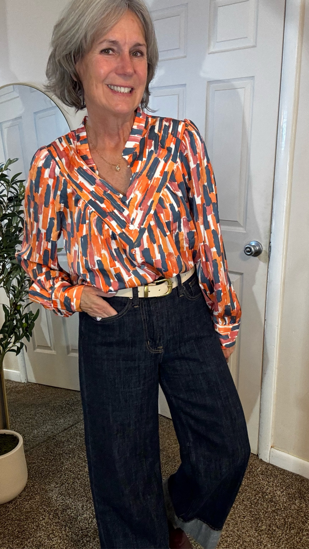 Love this shirt and thought I would share it as a possible Thanksgiving option. I have it in black with white polka dots and green as well. 
I just love the quality and detail of the yoke and sleeves. 
It’s sized generously so stay TTS  

#LTKStyleTip #LTKHoliday #LTKOver40