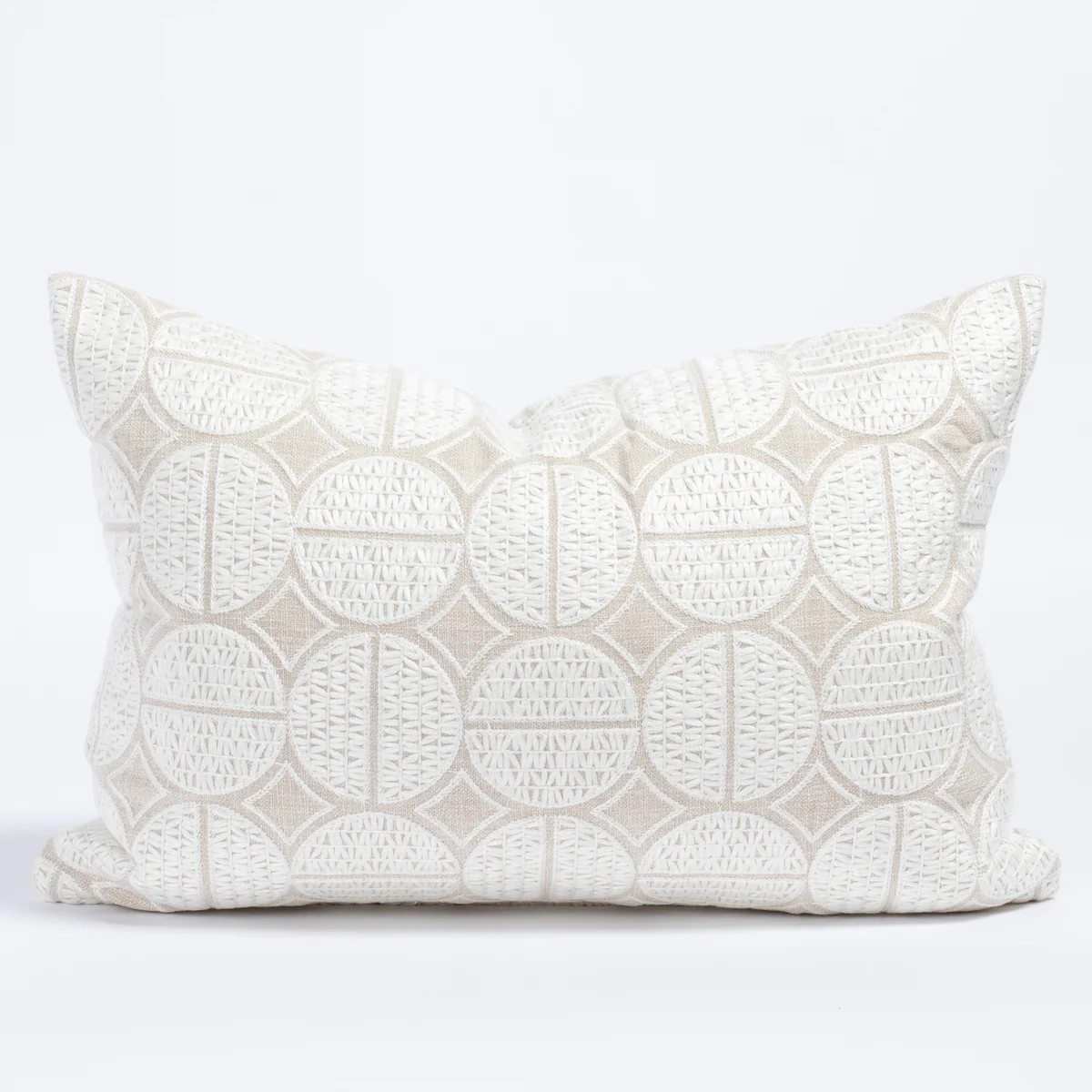 Berken Medallion 14x20 Lumbar Pillow, Oyster | Tonic Living
