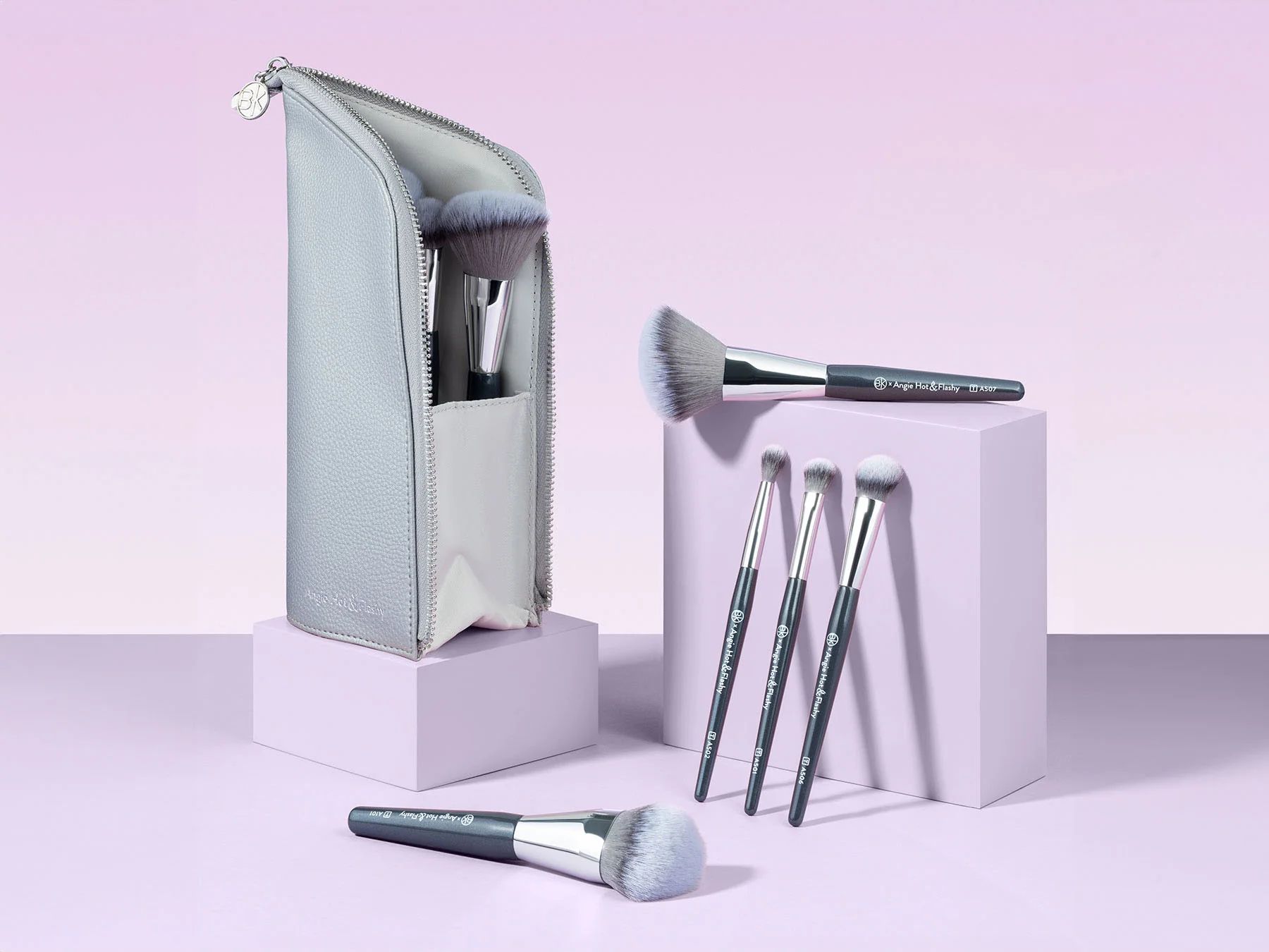 Angie Hot & Flashy Travel Brush Set with Pouch | BK Beauty