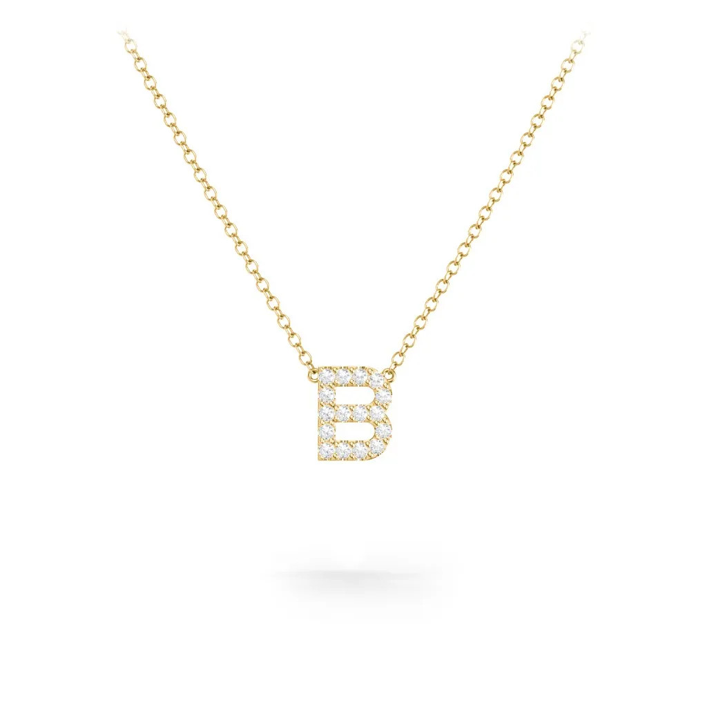 Pavé B Initial Necklace | Jewlr