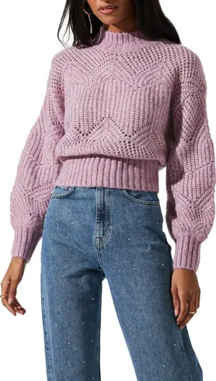 ASTR the Label Serenity Balloon Sleeve Pointelle Sweater | Nordstrom | Nordstrom
