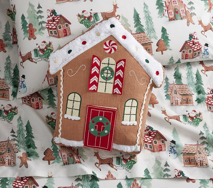 Gingerbread House Pillow | Pottery Barn Kids