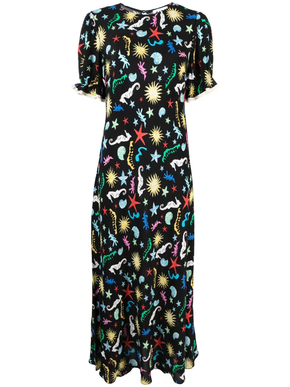 Venice puff-sleeve midi dress | Farfetch Global