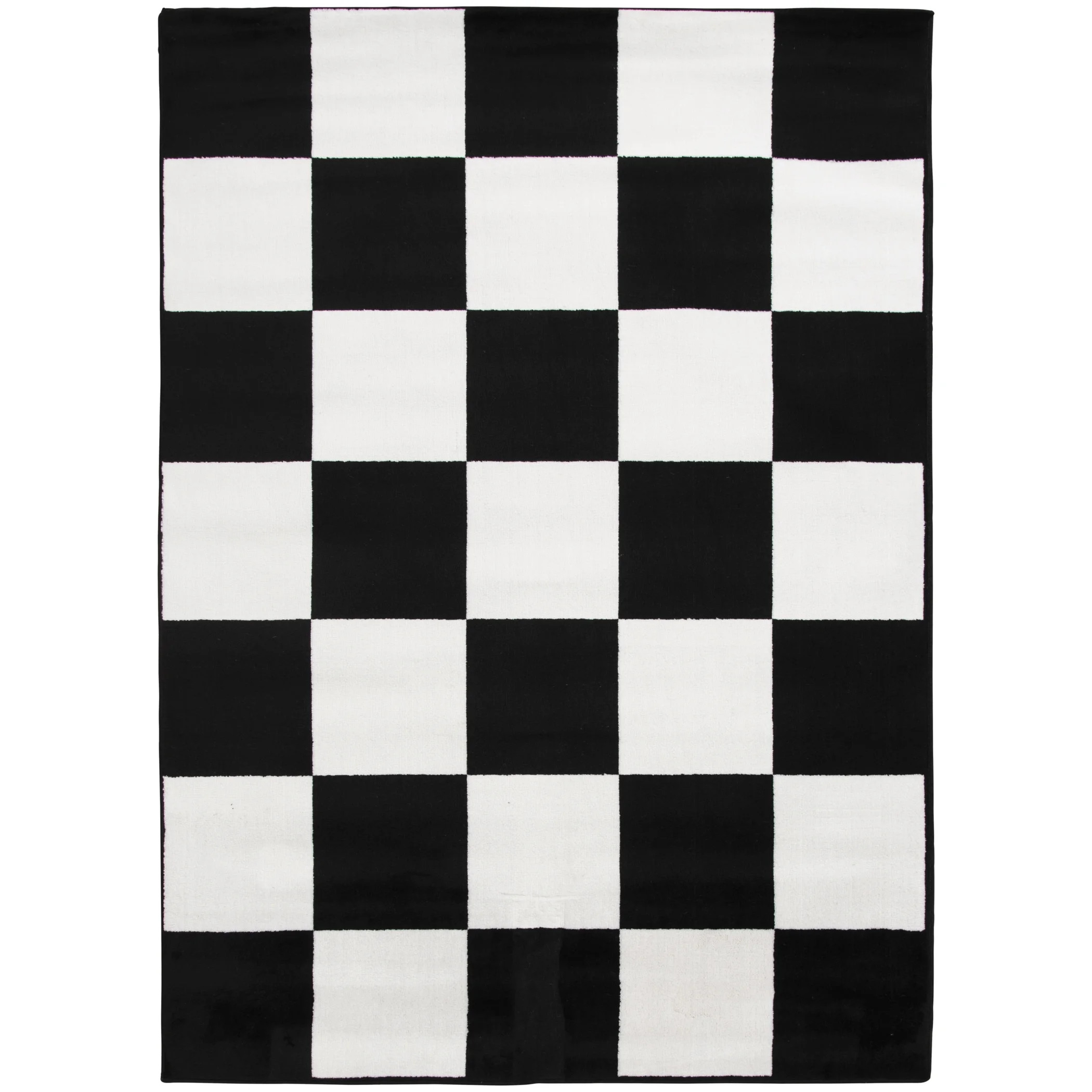 Mainstays 5x7 Black and White Checkered Indoor Area Rug | Walmart (US)