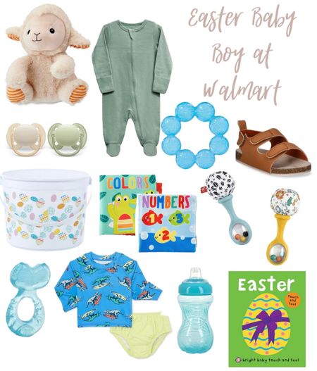 Easter basket idea for baby boy at Walmart! Walmart Easter basket ideas! Baby boy Easter basket! Easter basket stuffers! Baby products at Walmart! 