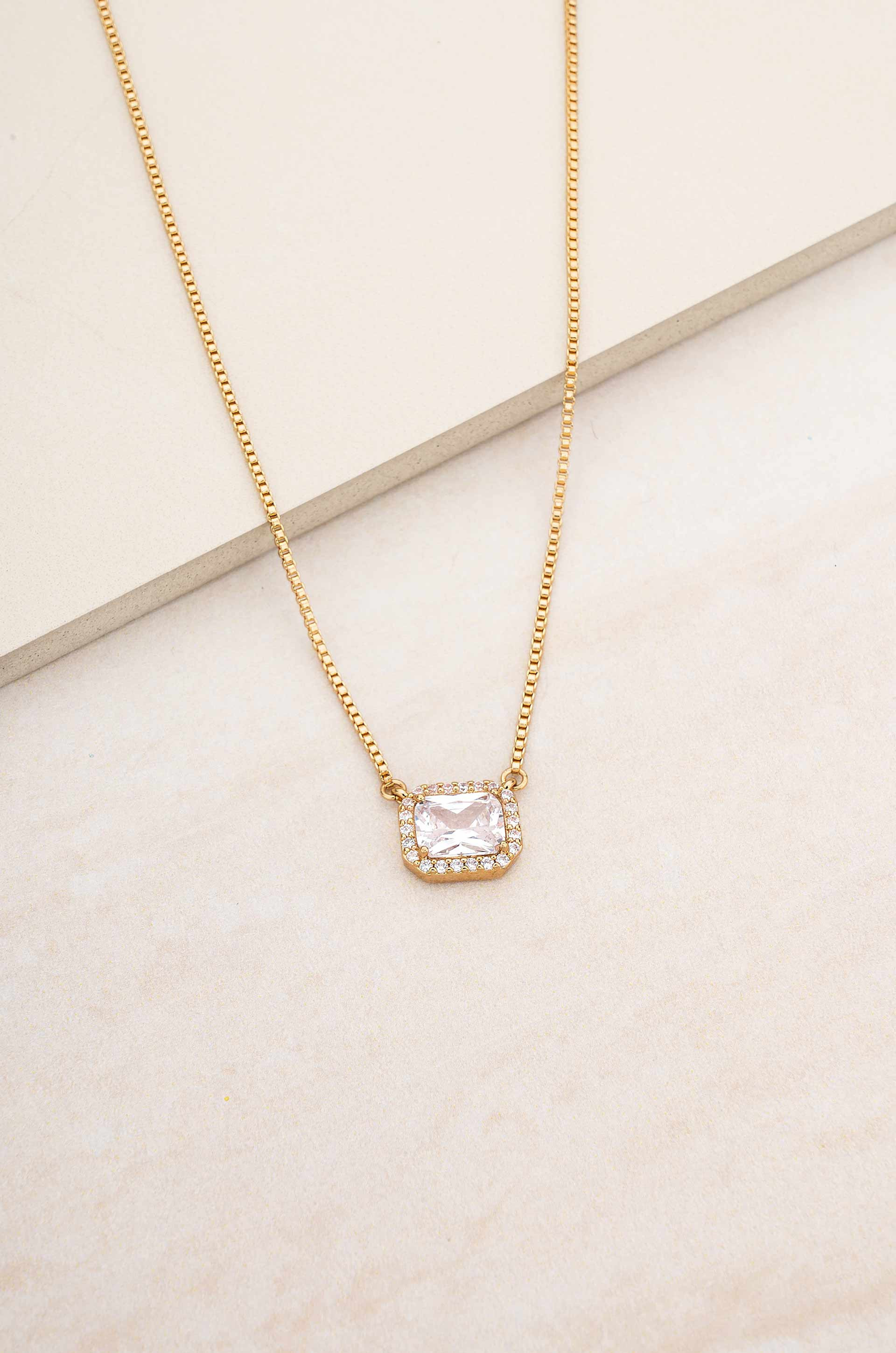 New Day Crystal Pendant 18k Gold Plated Necklace | Ettika