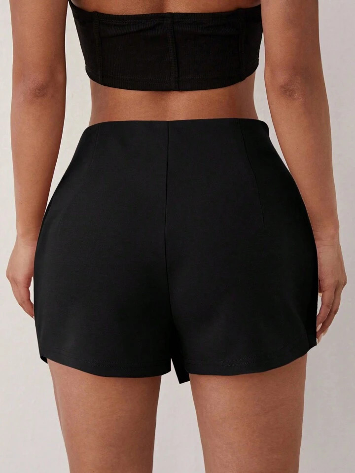 SHEIN SXY Solid Split Hem Skort | SHEIN