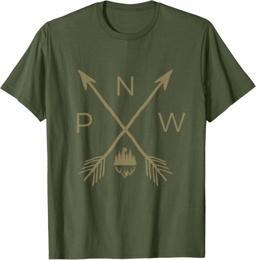 Pacific Northwest Mountain | Cool PNW Pacific Northwest T-Shirt | Amazon (US)