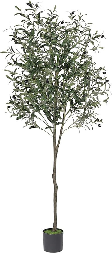 FORABAMB Artificial Olive Tree 6Ft Faux Olive Tree in Pot Fake Silk Tree with Adjustable Olive Br... | Amazon (US)