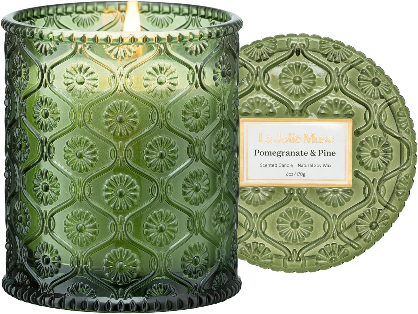 LA JOLIE MUSE Christmas Candles | Pine & Pomegranate Candle | Lemon, Pomegranate & Pine | 6 oz Na... | Amazon (US)