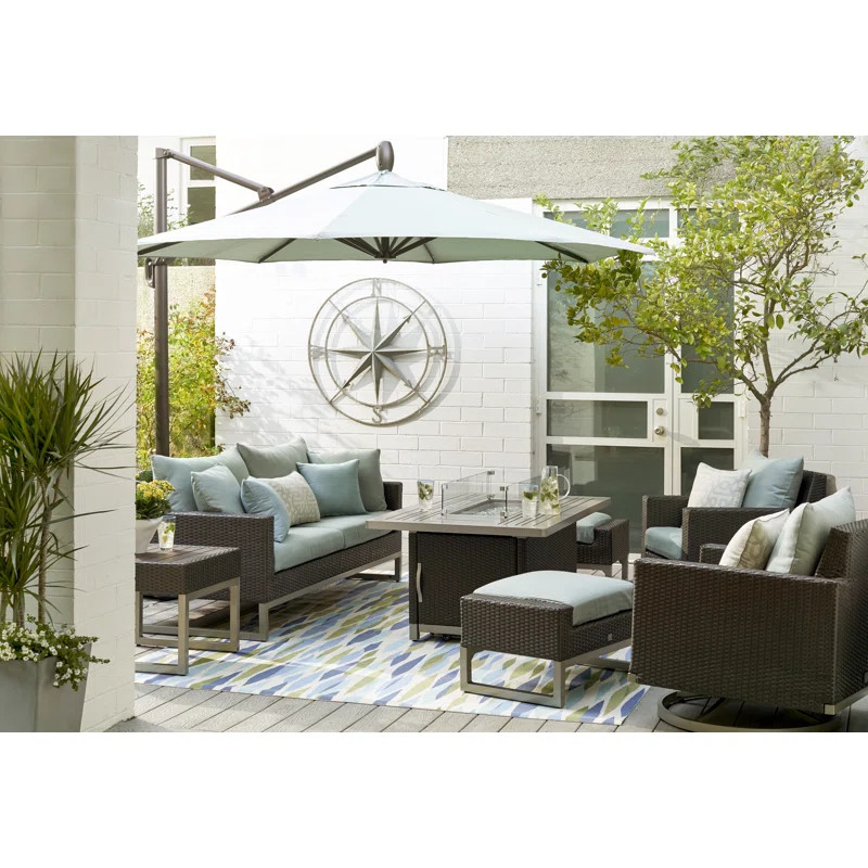 High-Density Polyethylene (HDPE) Wicker 5;5 - Person Seating Group with Cushions | Wayfair North America