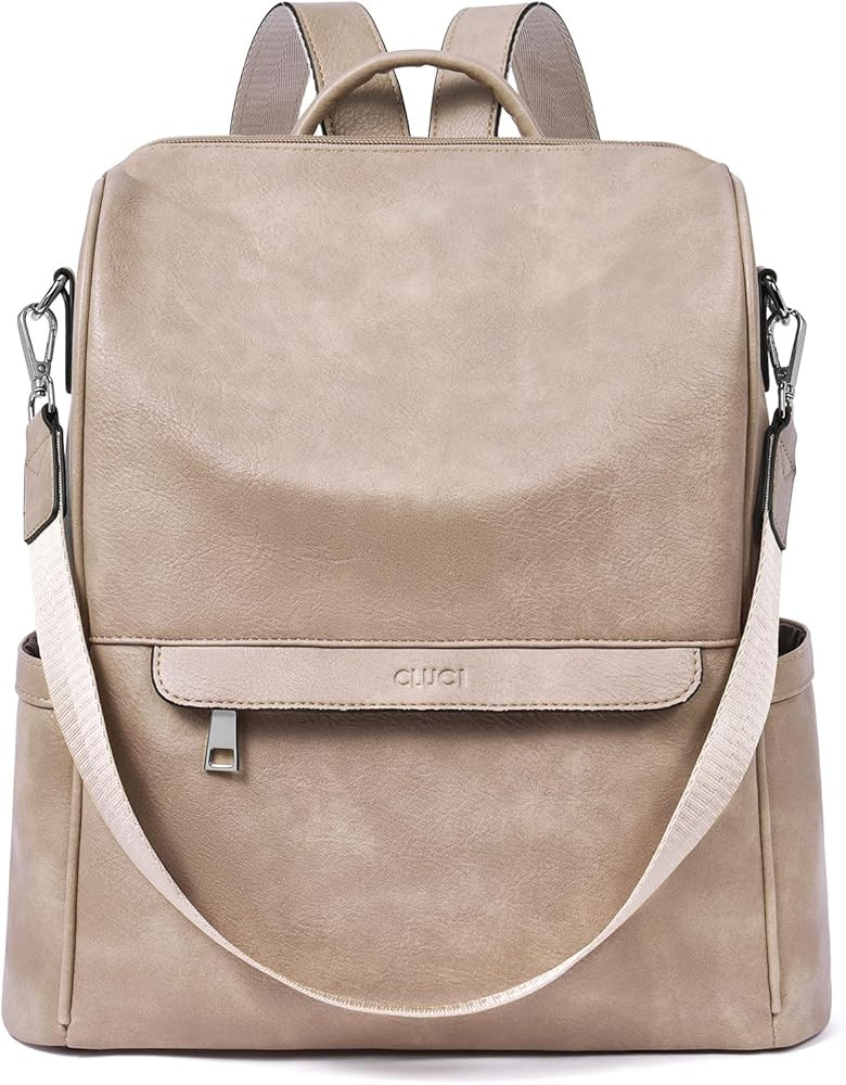 CLUCI Womens Backpack Purse PU Leather Anti-theft Large Fashion Designer Travel Bag Ladies Should... | Amazon (US)