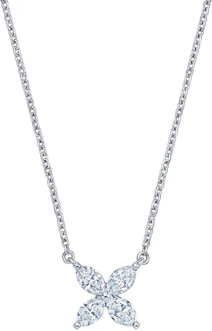 Marquise Diamond Flower Pendant Necklace | Nordstrom