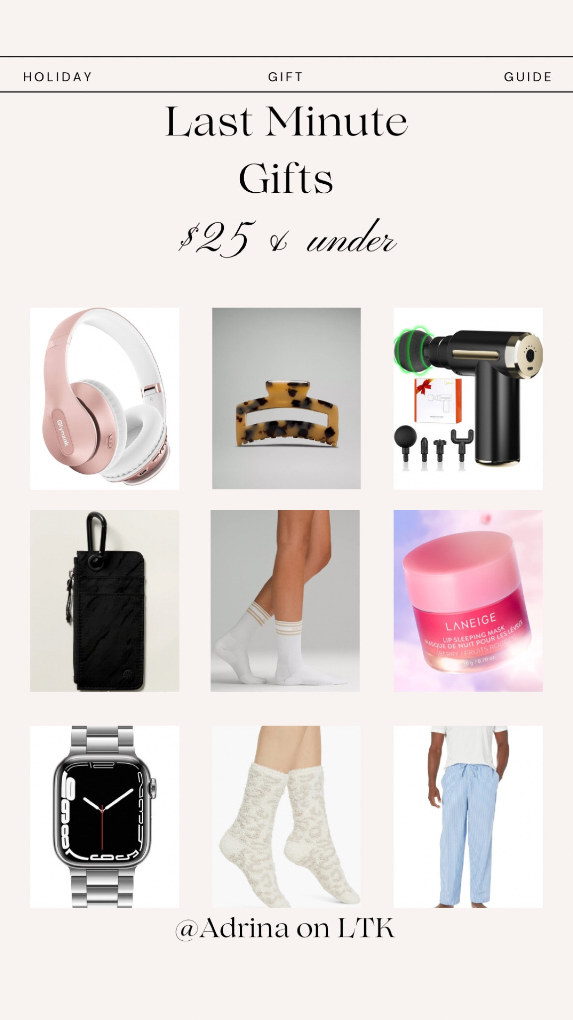 Last minute gifts for $25 & under! Most of these should arrive before Christmas, but make sure to double check your zip code’s shipping availability! 

#LTKfindsunder50 #LTKfindsunder100 #LTKGiftGuide