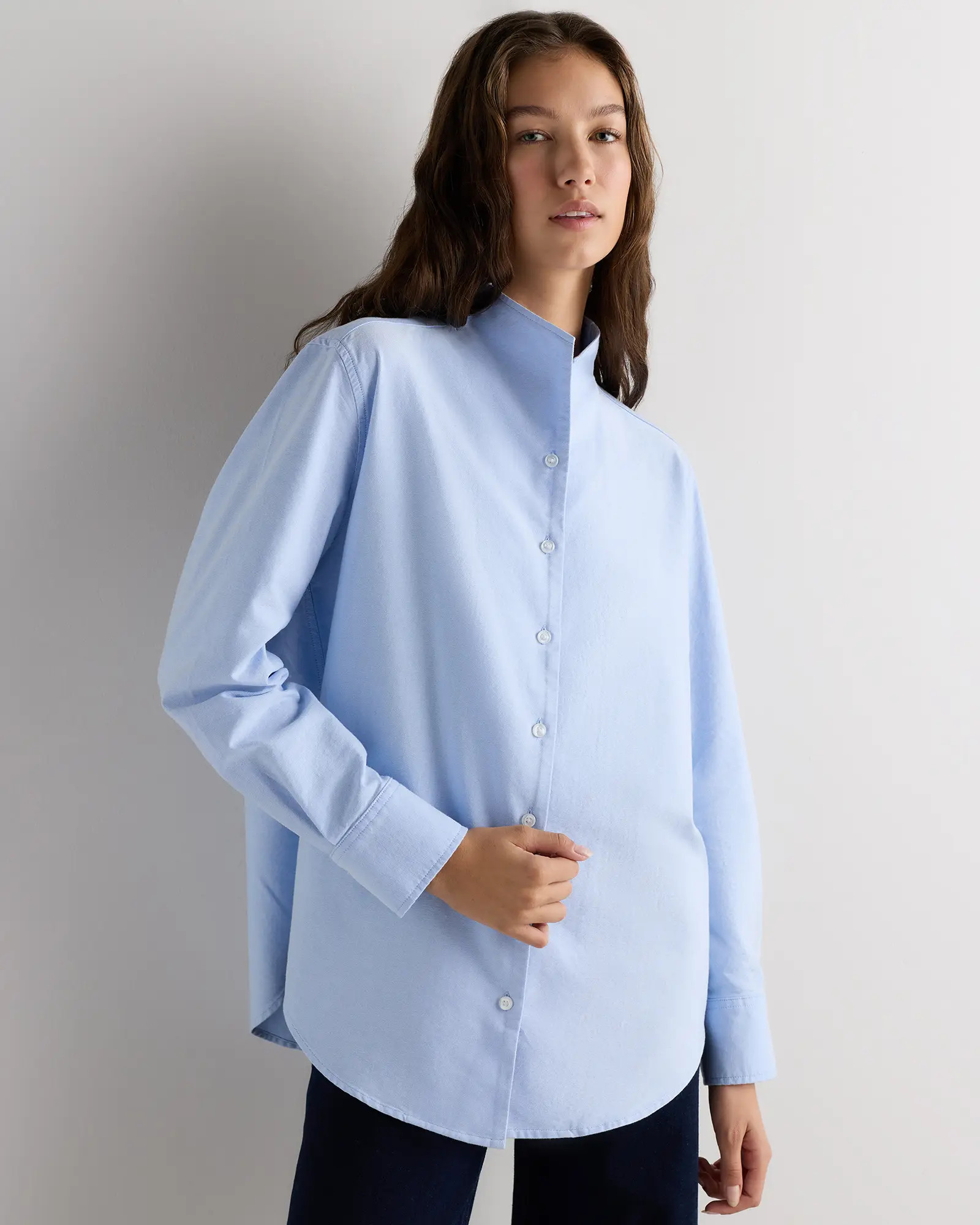 Organic Cotton Oxford Stand Collar Shirt | Quince