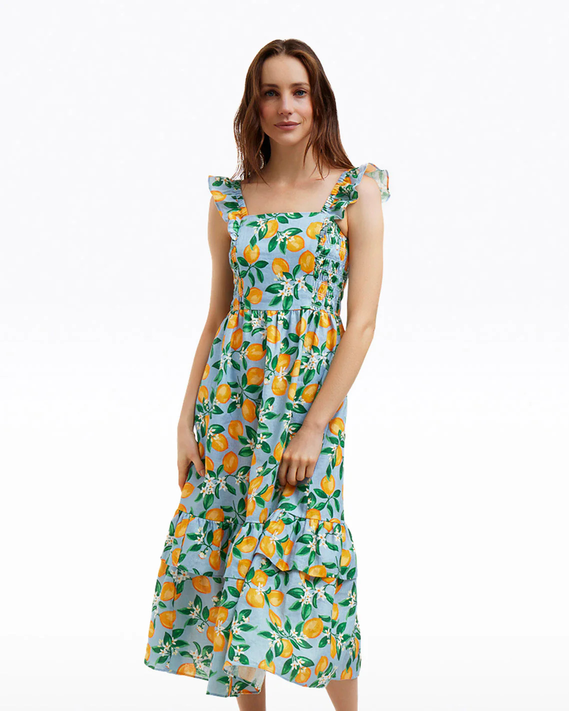 Carrie Midi Dress in Lemon Blossom | Draper James (US)