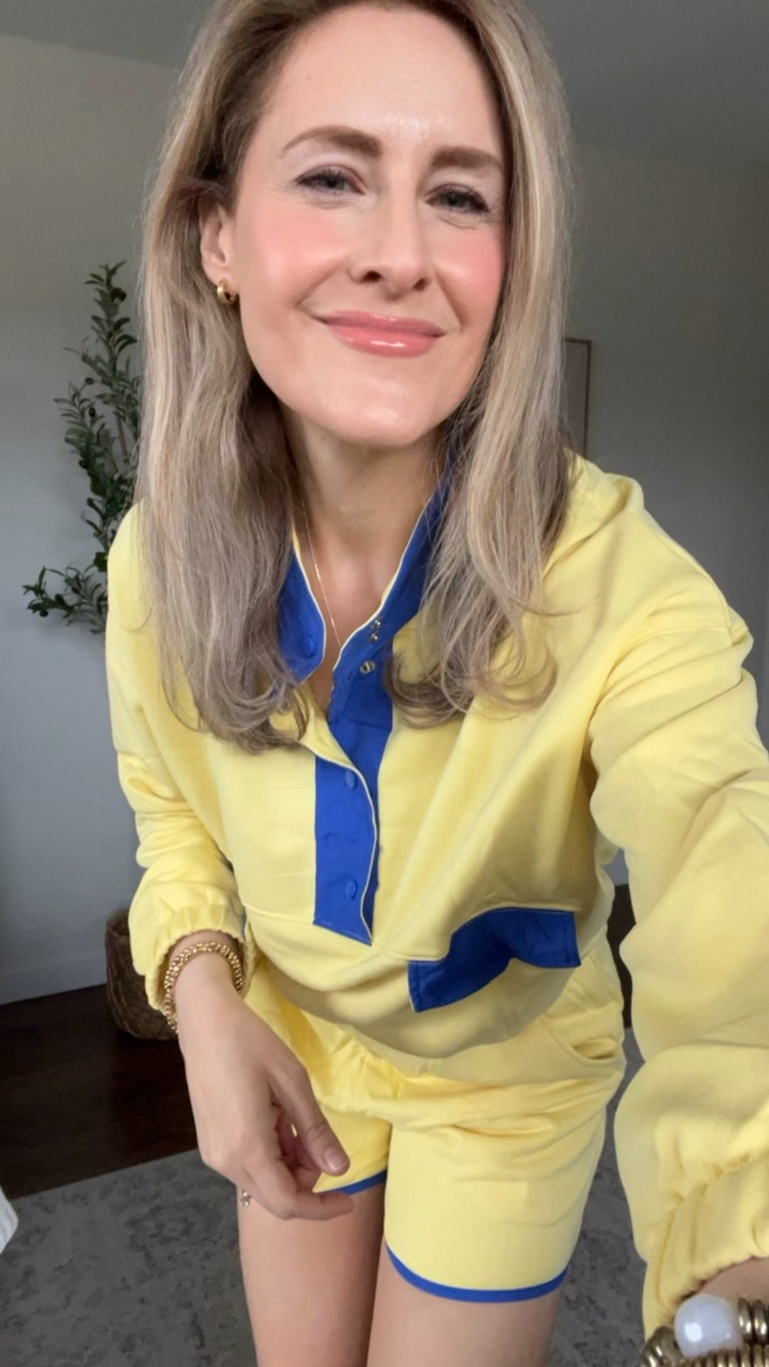 Amazon matching set, free people look for less, polyester. I went up one size to a medium. Comes in several colorways. I’m really enjoying the pullover worn with jeans. The set is adorable too! #amazonfinds 

#LTKOver40