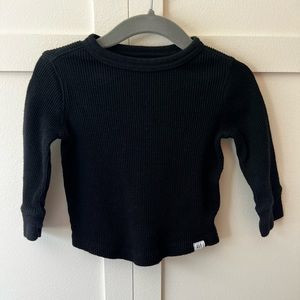 GAP Long Sleeve Black Thermal Playtime Favorites Baby‎ Shirt Size 6-12 Months | Poshmark