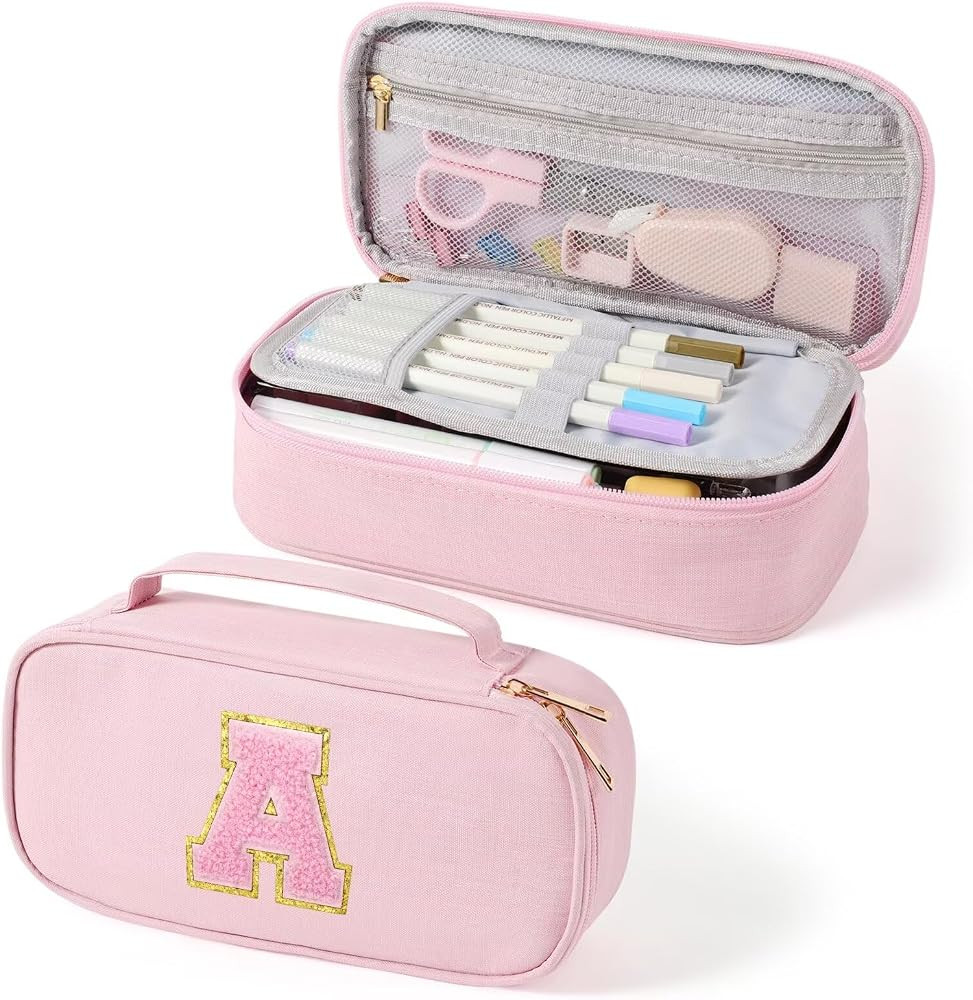 YOOLIFE Pencil Case for Girls Kids, Pink Pencil Pouch Box Cute Pen Case Bag, Birthday Gifts for 3... | Amazon (US)