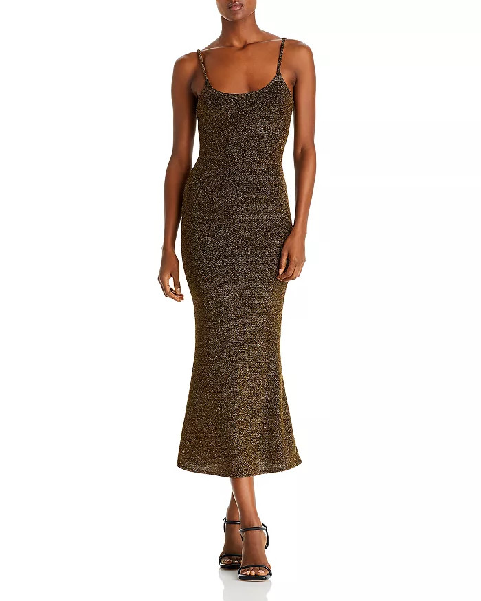 AQUA Jas Metallic Midi Dress - 100% Exclusive Women - Bloomingdale's | Bloomingdale's (US)