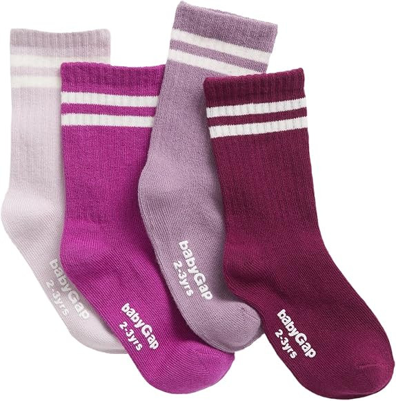 GAP unisex-baby 4-pack Crew Socks | Amazon (US)