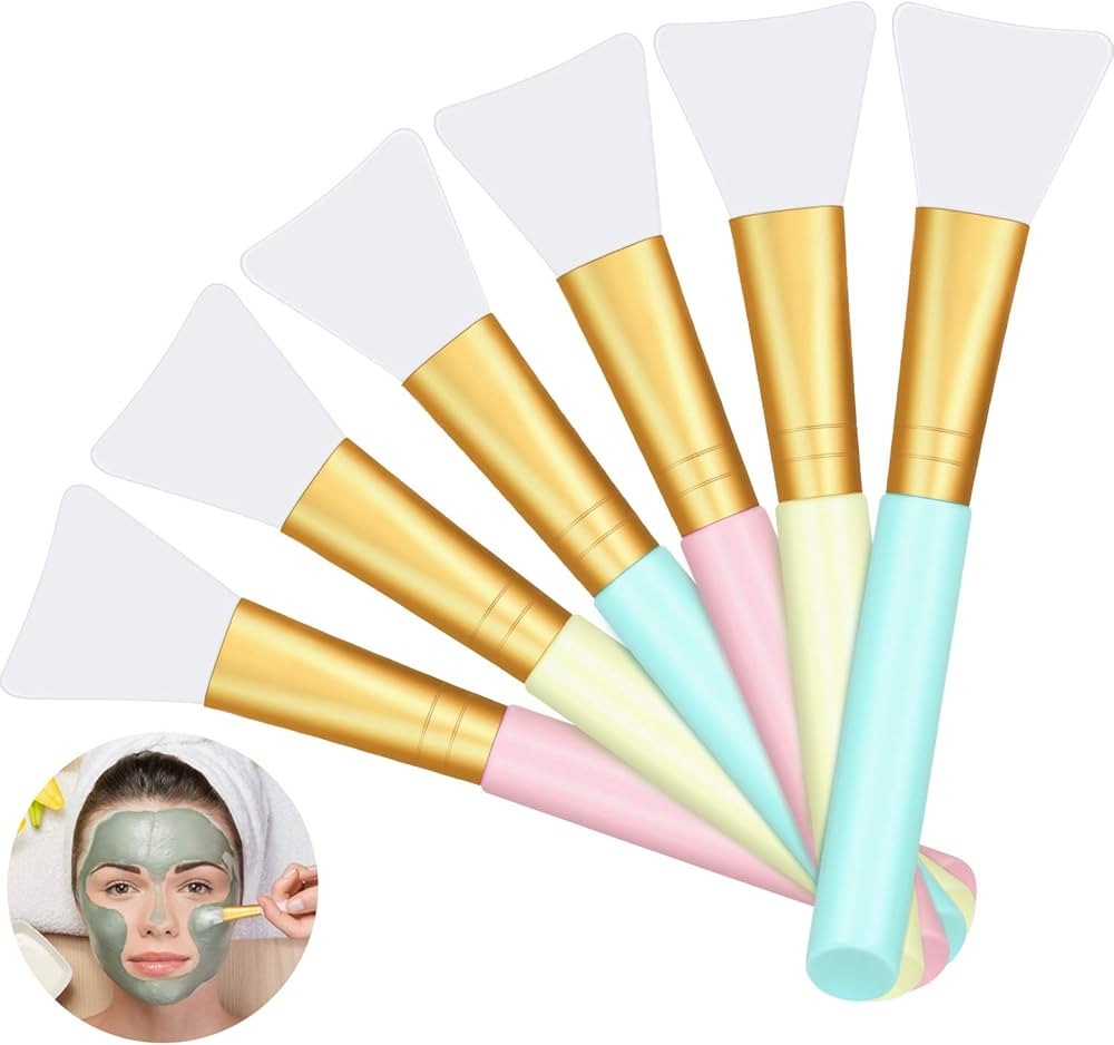 Boao 12 Pieces Silicone Face Mask Brushes, Soft Silicone Facial Mud Mask Applicator Brush for Sle... | Amazon (US)