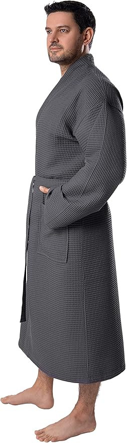 BAGNO MILANO Mens Waffle-Knit Bathrobe – Lightweight Hotel Spa Robe, Made in Turkey | Amazon (US)