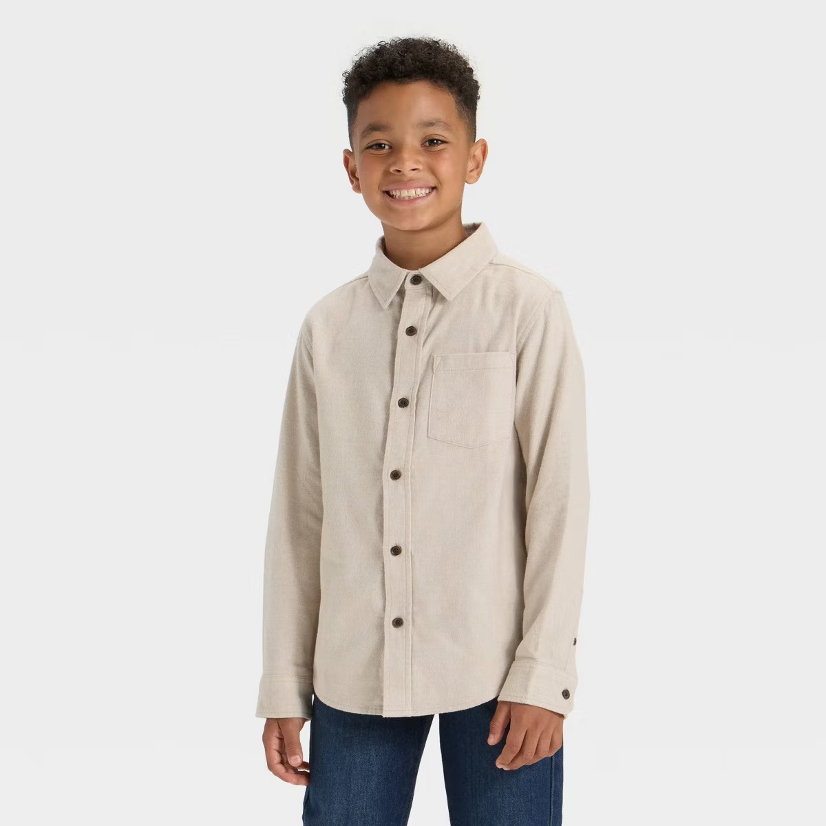 Boys' Long Sleeve Button-Down Flannel Shirt - Cat & Jack™ | Target
