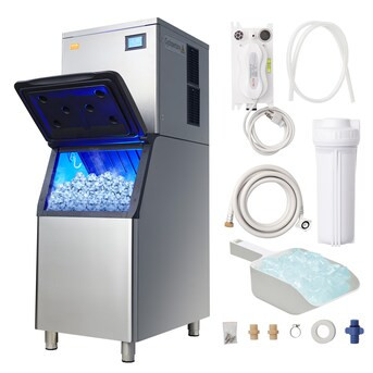 VEVOR 330 LBS Storage Ice Maker 500-lb Freestanding Cubed Ice Maker (201 Stainless Steel) | Lowe's