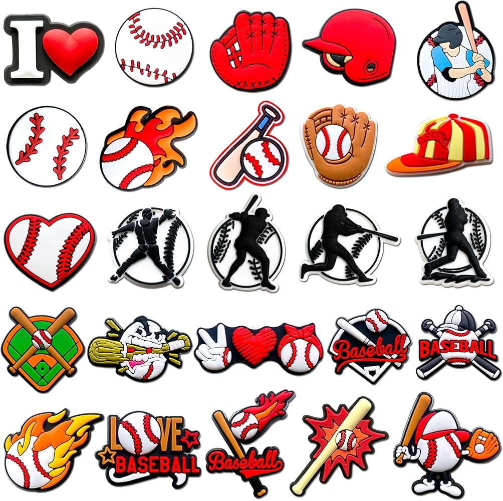 Sports Balls Shoe Charms for Boys,Basketball Soccer Football Baseball Softball Hockey Shoe Decora... | Amazon (US)