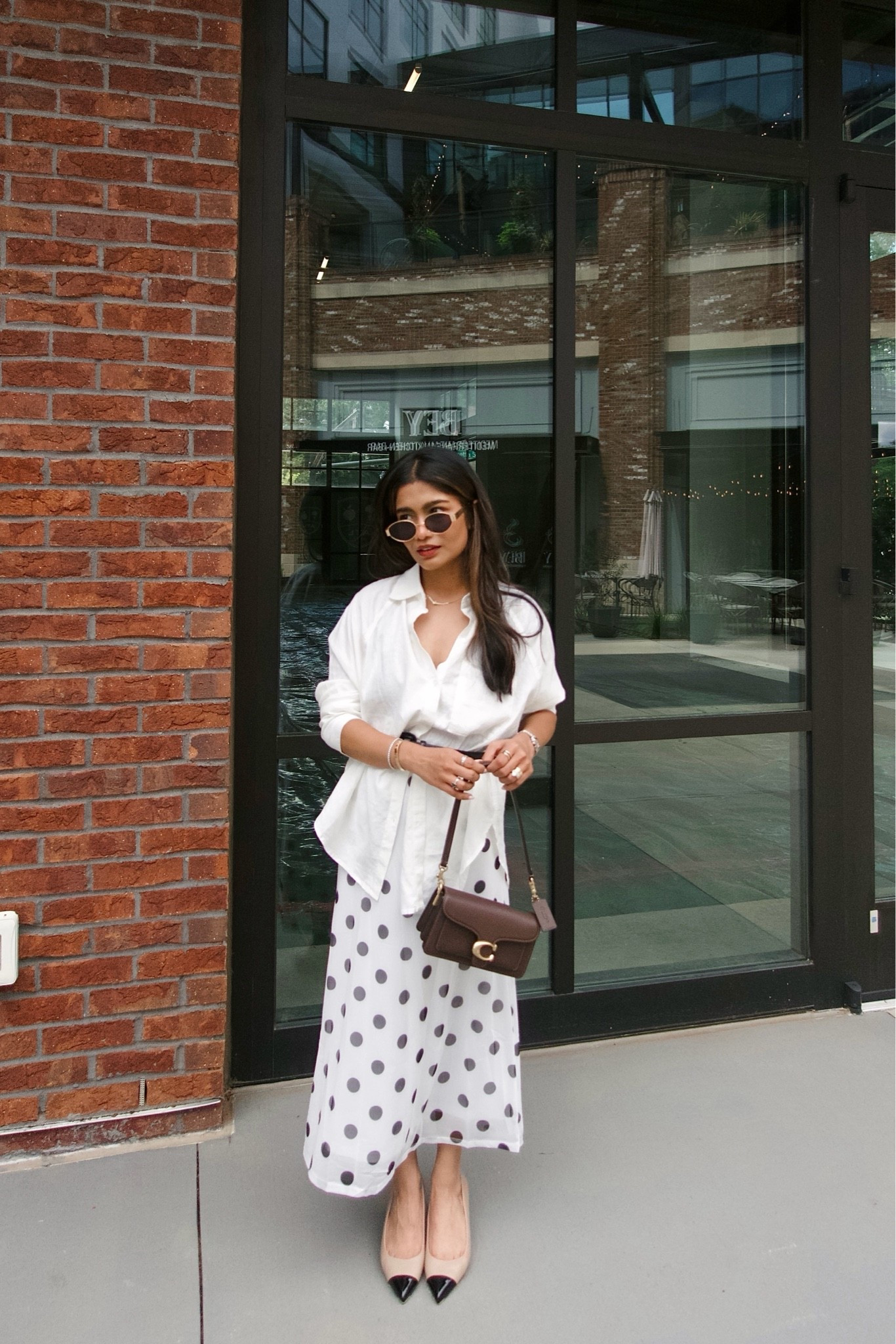 Petite mom dressy or casual summer outfit. Oversized shirt and low waist midi skirt. 

Wearing smalls

#LTKootd #LTKPetite #LTKmomlife