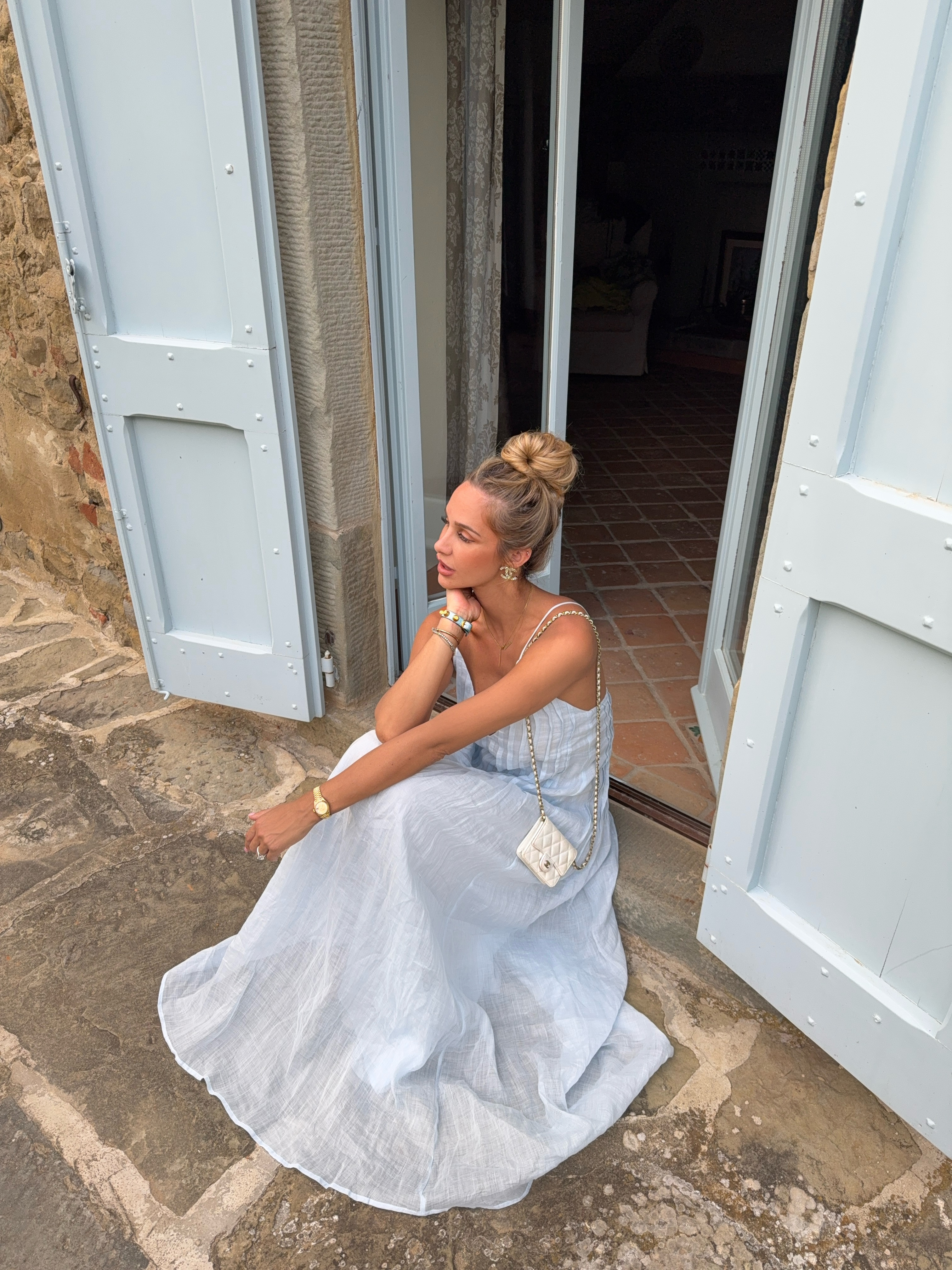 Outfit inspiration, transitional, maxi dress, DISSH, occasionwear, dress in blue  

 #LTKuk #LTKeurope #LTKdresses