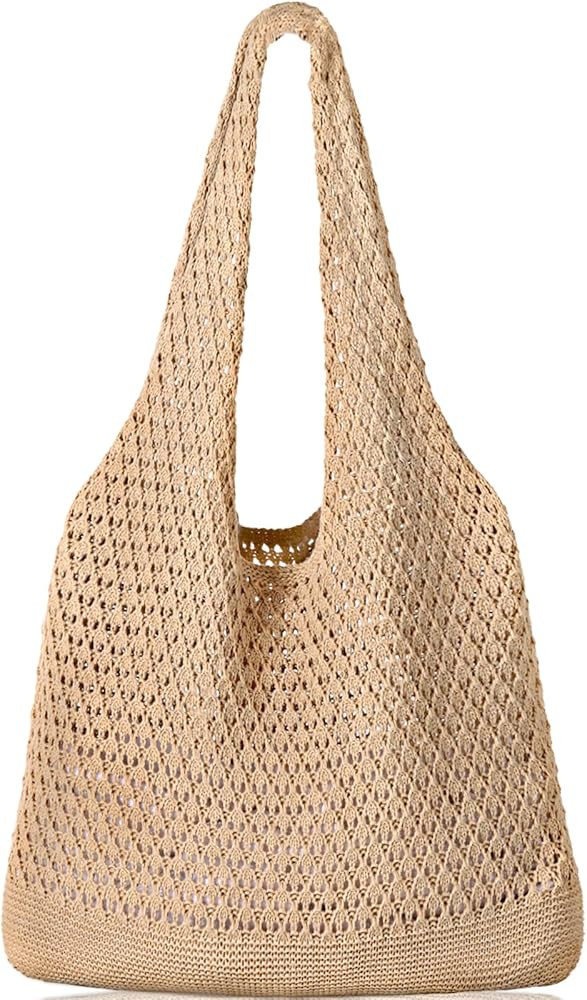 WantGor Womens Crochet Bags Mesh Beach Mesh Tote Bag Hobo Bags | Amazon (US)