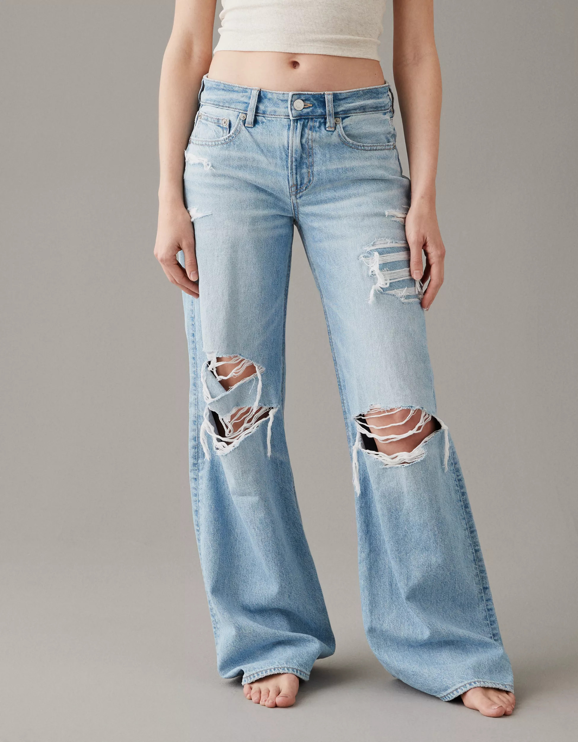 AE Strigid Low-Rise Baggy Wide-Leg Jean | American Eagle Outfitters (US & CA)