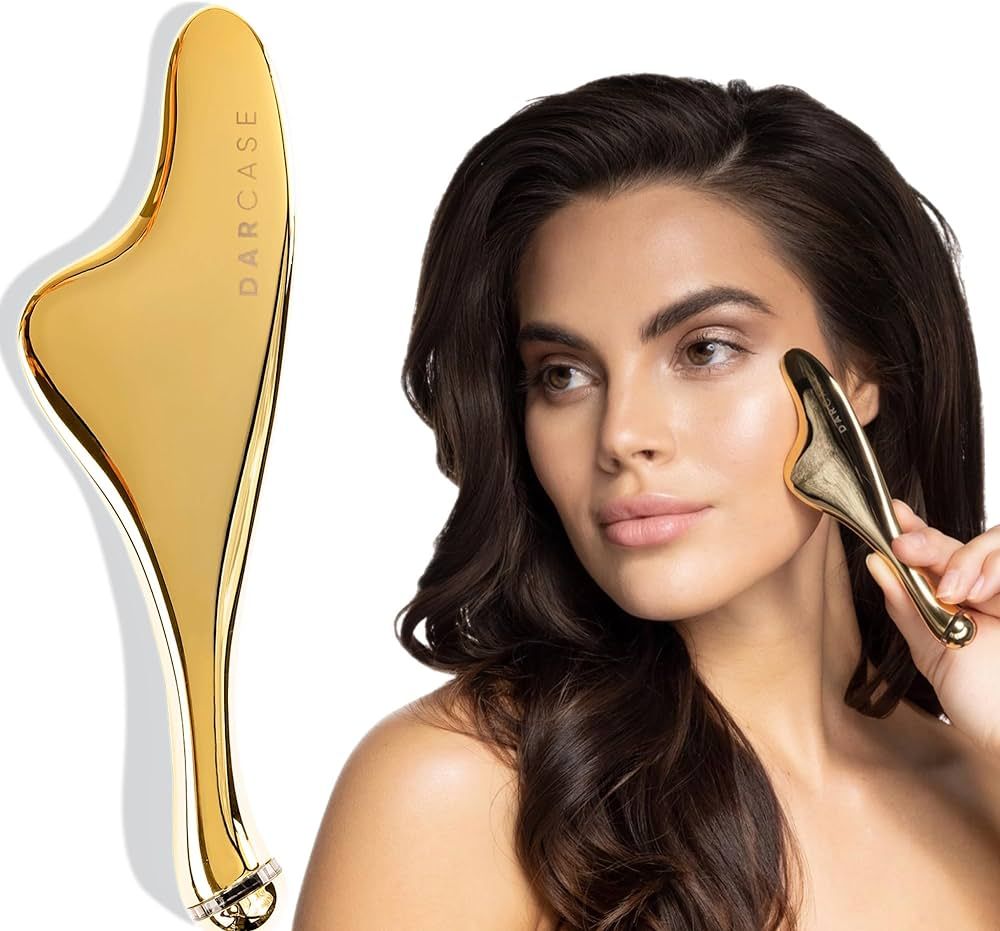 DARCASE AURÍ – A Luxury 24K Gold Plated Gua Sha. Dual-Ended Facial Massage Tool with Solar Mic... | Amazon (US)