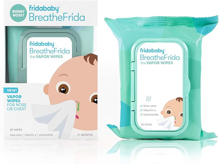 Frida Baby Breathefrida Toddler & Baby Nose Wipes, Baby Saline Wipes for Nose, Chest, Allergy Rel... | Amazon (US)