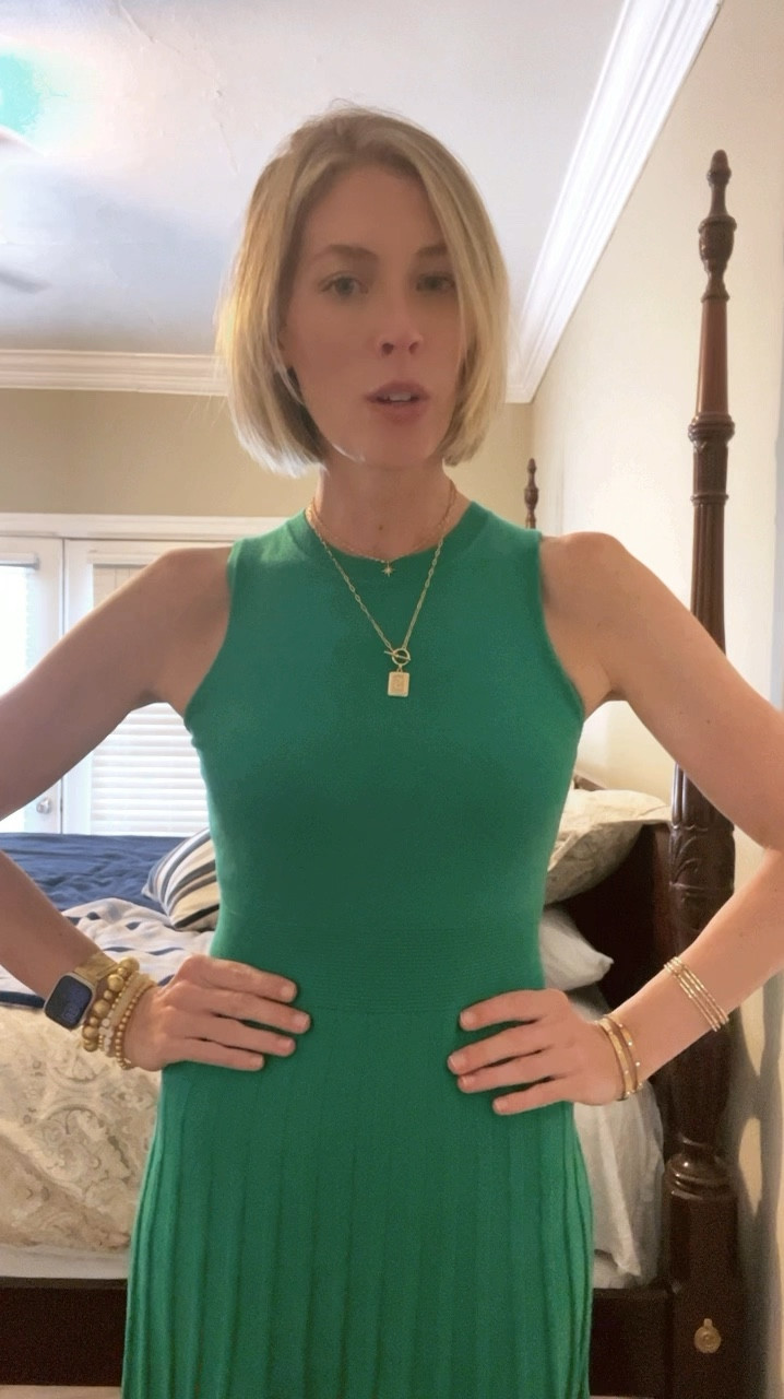 Amazon Prime Day Sale Dress. Green midi dress. Knit dress for work. Office dress. Sale dress. Spring dress. Wear to work style. Sweater dress. Women over 40 style  

#LTKFindsUnder50 #LTKVideo #LTKSaleAlert