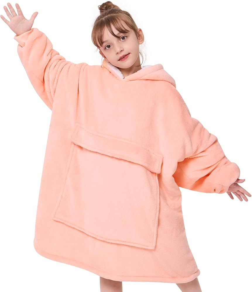 yescool Wearable Blanket Hoodie Kids, Oversized Blanket Sweatshirt with Sherpa Teen Girl Gifts fo... | Amazon (US)